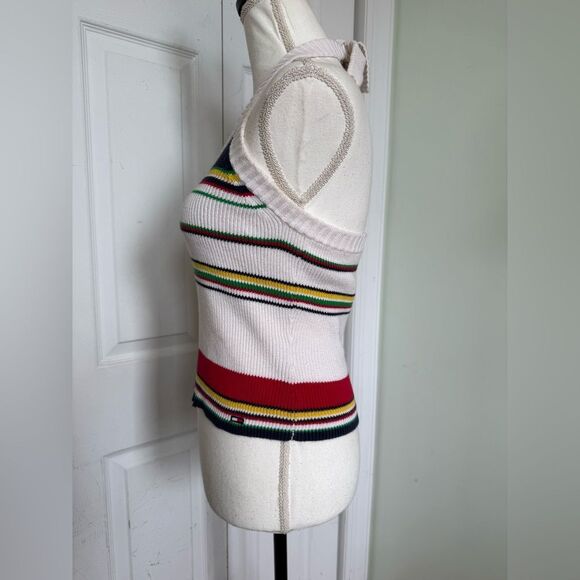 Y2K/ 90s Tommy Hilfiger “Tommy Jeans” Knitted Halter Top Preppy - Picture 4 of 9